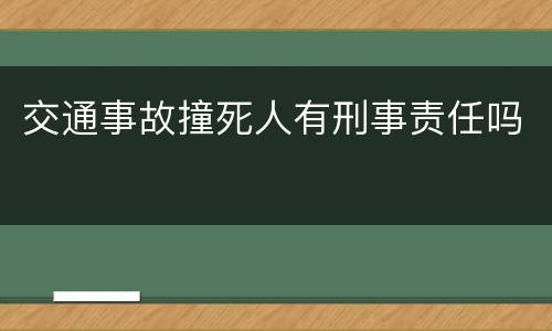 交通事故撞死人有刑事责任吗