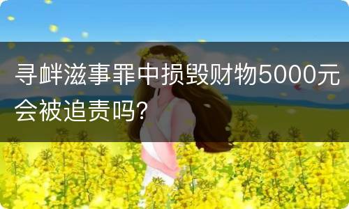 寻衅滋事罪中损毁财物5000元会被追责吗？