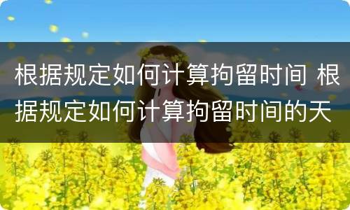 根据规定如何计算拘留时间 根据规定如何计算拘留时间的天数